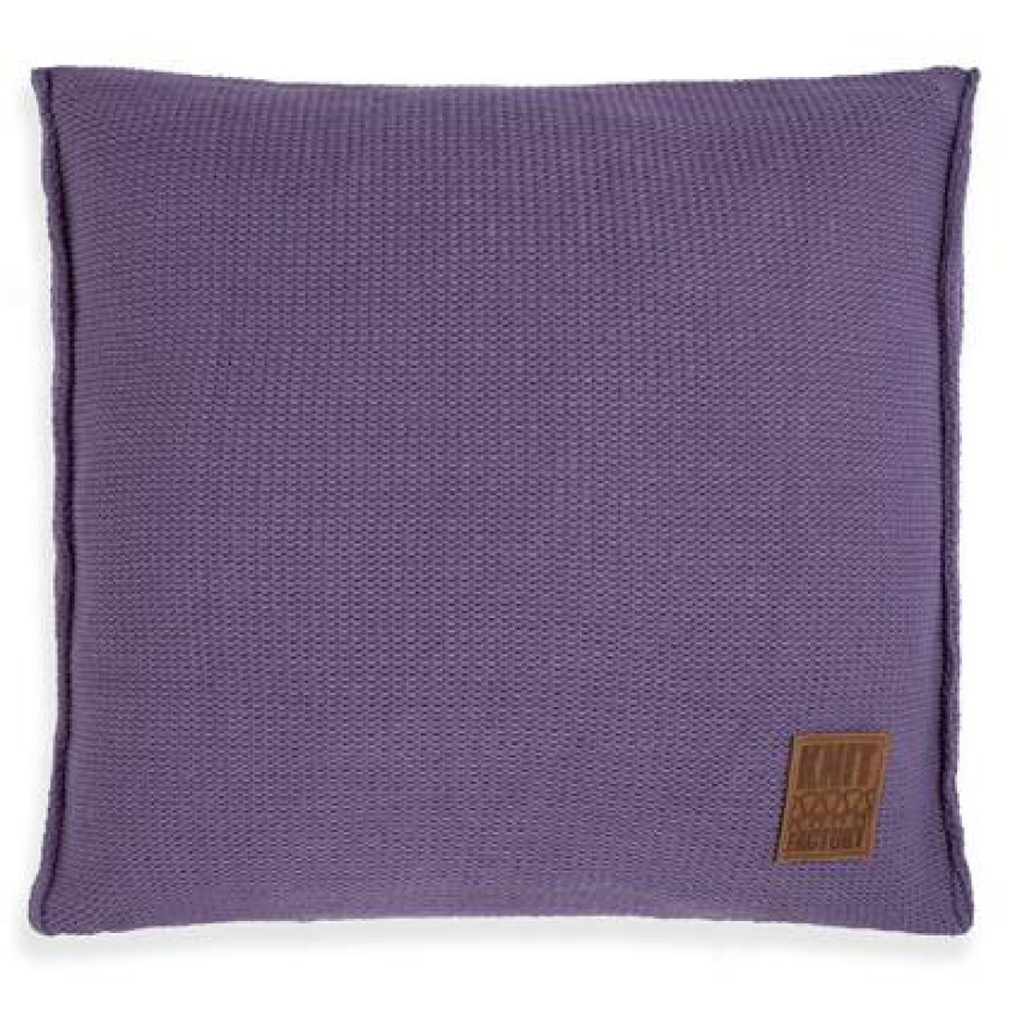 Knit Factory Uni Sierkussen - Violet - 50x50 cm afbeelding 1