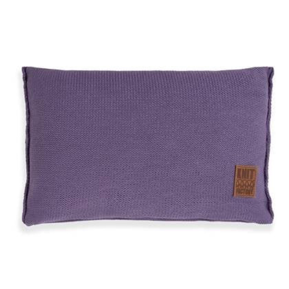 Knit Factory Uni Sierkussen - Violet - 60x40 cm afbeelding 1