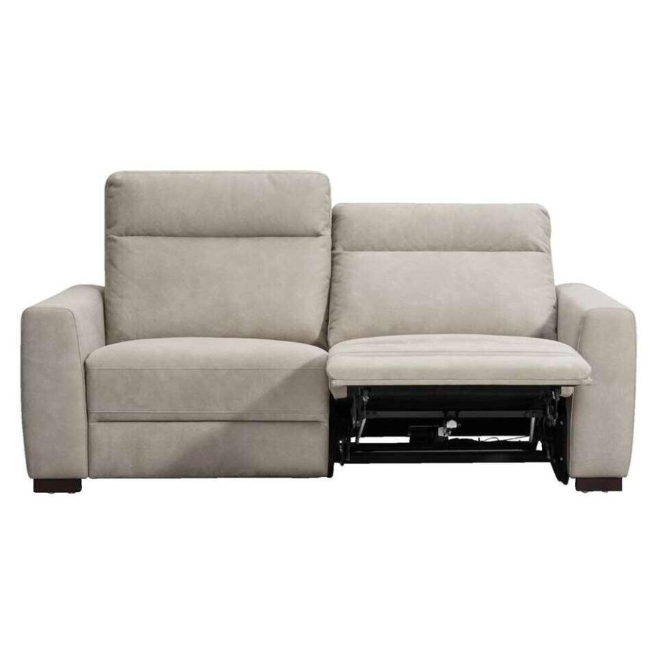 Leen Bakker - Bank James Elektrisch Verstelbaar 3-zits - Zilver - Polyester/Lederlook - Grijs - 198x100x95 Cm Leen Bakker - Bank James Elektrisch Verstelbaar 3-zits - Zilver - Polyester/Lederlook - Grijs - 198x100x95 Cm afbeelding 1