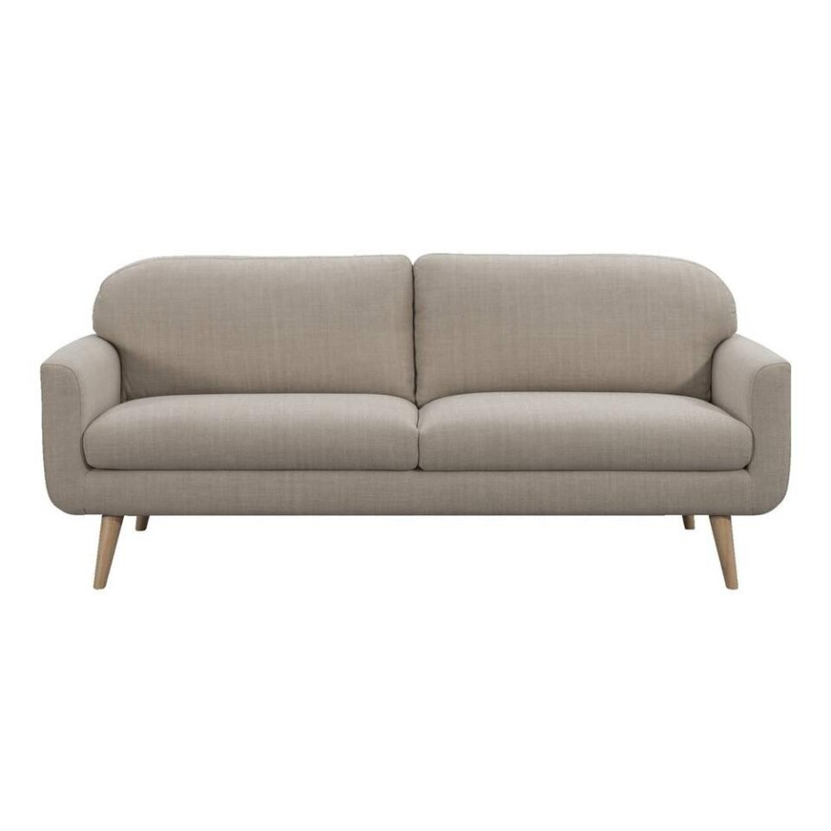 Leen Bakker - Bank Lilly 3-zits - Stof - Beige - 88x200x85 Cm afbeelding 1