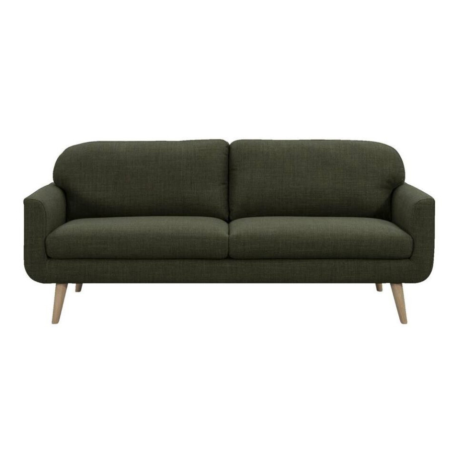 Leen Bakker - Bank Lilly 3-zits - Stof - Groen - 88x200x85 Cm Leen Bakker - Bank Lilly 3-zits - Stof - Groen - 88x200x85 Cm afbeelding 1