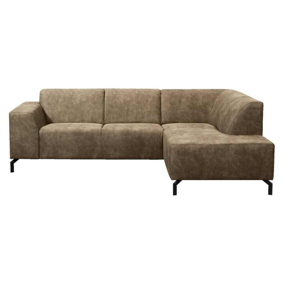 Leen Bakker - Hoekbank Noud Rechts - Stof - Taupe - 255x80x175 Cm Leen Bakker - Hoekbank Noud Rechts - Stof - Taupe - 255x80x175 Cm afbeelding 1