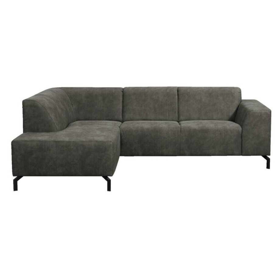 Leen Bakker - Hoekbank Noud Links - Antraciet - Stof - Grijs - 255x80x175 Cm afbeelding 1