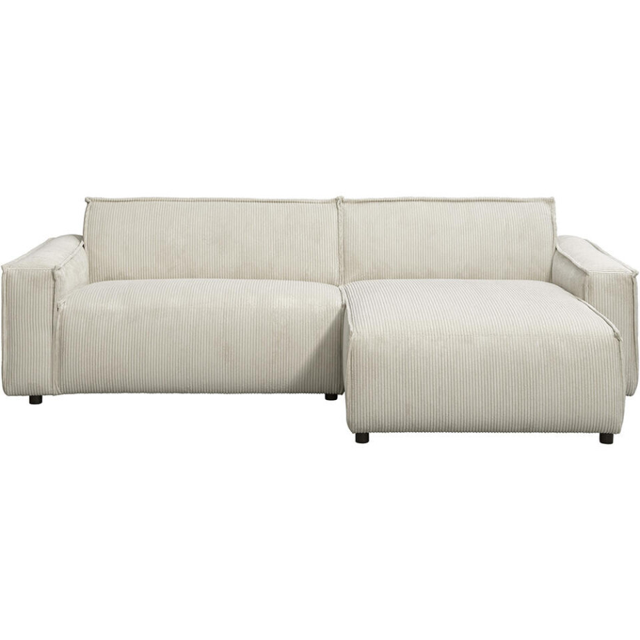 Leen Bakker - Bank Brooklyn Met Chaise Longue Rechts - Soop - Stof - Crème - 158x255x76 Cm Leen Bakker - Bank Brooklyn Met Chaise Longue Rechts - Soop - Stof - Crème - 158x255x76 Cm afbeelding 1