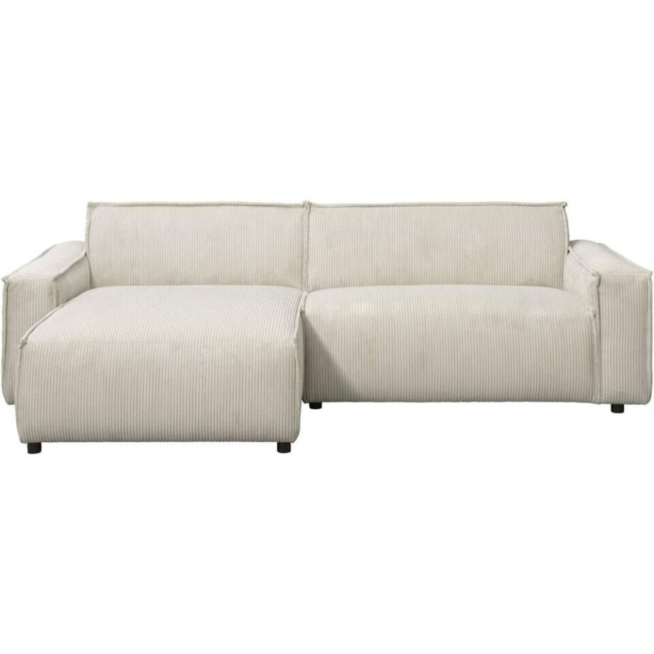 Leen Bakker - Bank Brooklyn Met Chaise Longue Links - Soop - Stof - Crème - 158x255x76 Cm afbeelding 1