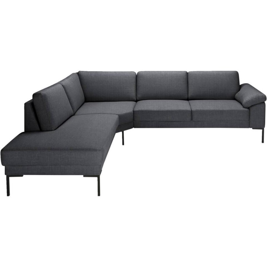 Leen Bakker - Hoekbank Tom Links - Basel - Antraciet - Stof - Grijs - 237x279x84 Cm Leen Bakker - Hoekbank Tom Links - Basel - Antraciet - Stof - Grijs - 237x279x84 Cm afbeelding 1