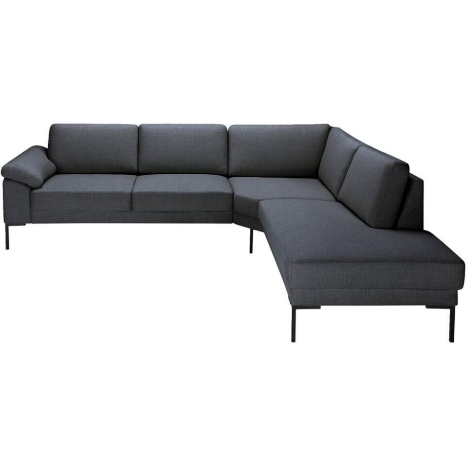 Leen Bakker - Hoekbank Tom Rechts - Basel - Antraciet - Stof - Grijs - 237x279x84 Cm afbeelding 1