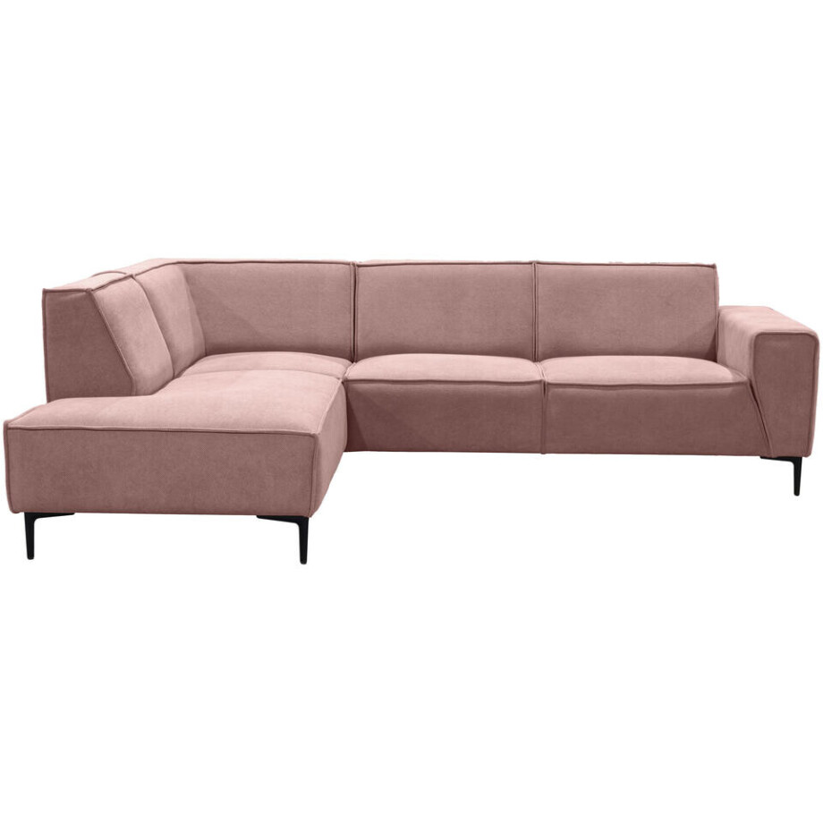 Leen Bakker - Hoekbank Romy Links - Stof - Roze - 191x258x80 Cm afbeelding 1