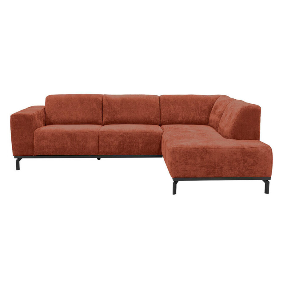 Leen Bakker - Hoekbank Lola Rechts - Terracotta - Stof - Rood#Bruin - 191x259x78 Cm afbeelding 1