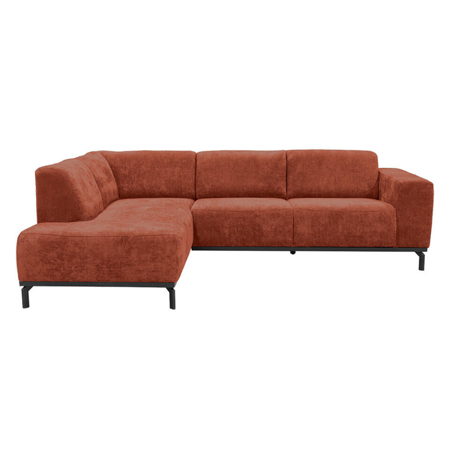 Leen Bakker - Hoekbank Lola Links - Terracotta - Stof - Rood#Bruin - 191x259x78 Cm afbeelding 1