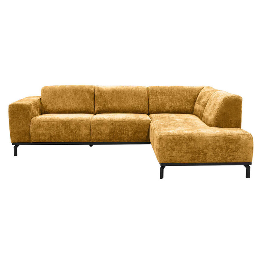 Leen Bakker - Hoekbank Lola Rechts - Oker - Stof - Geel - 191x259x78 Cm afbeelding 1