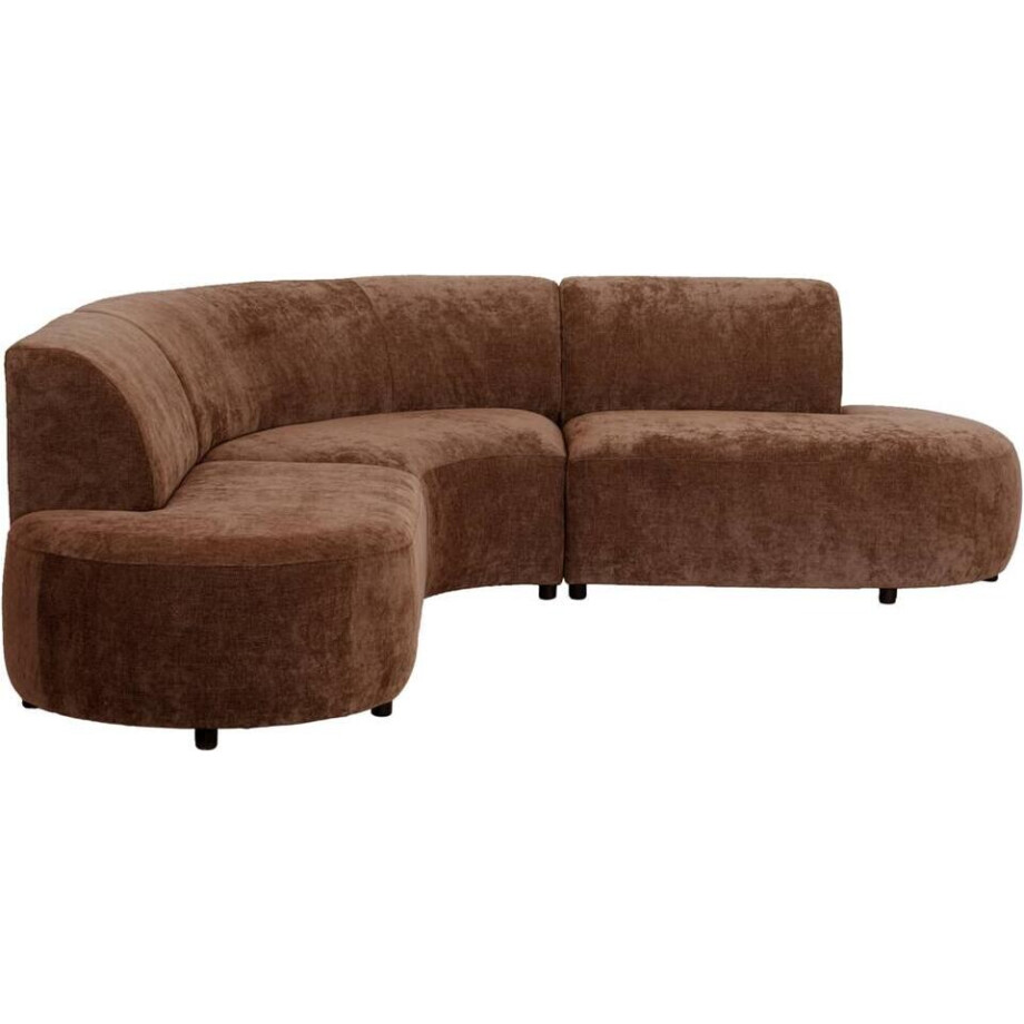 Leen Bakker - Hoekbank Luna Rond - Rebel - Terracotta - Stof - Bruin - 260x260x80 Cm afbeelding 1
