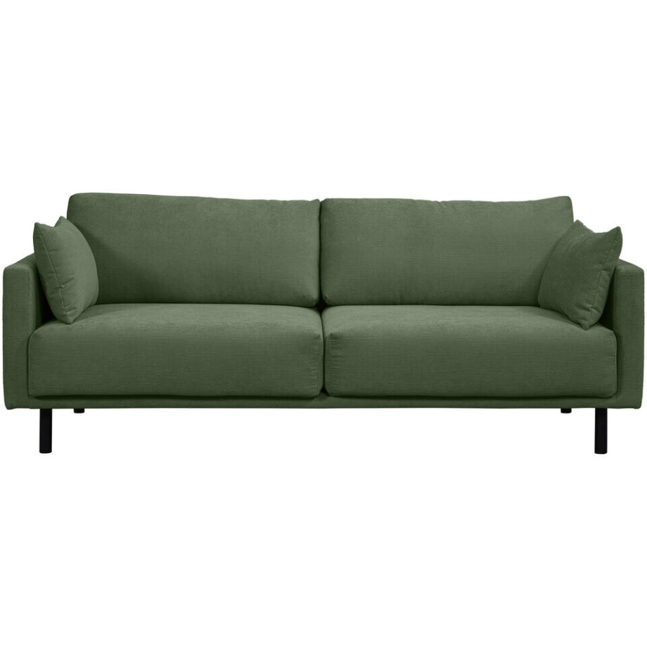 Leen Bakker - Bank Siem 3-zits - Rib Fjord - Stof - Groen - 94x208x83 Cm afbeelding 1