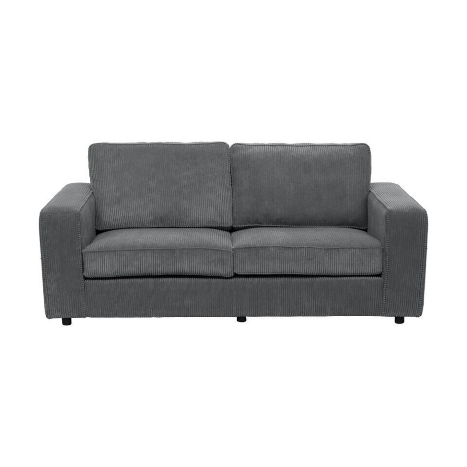 Leen Bakker - Bank Stuttgart 3-zits - Antraciet - Stof - Grijs - 94x195x80 Cm Leen Bakker - Bank Stuttgart 3-zits - Antraciet - Stof - Grijs - 94x195x80 Cm afbeelding 1