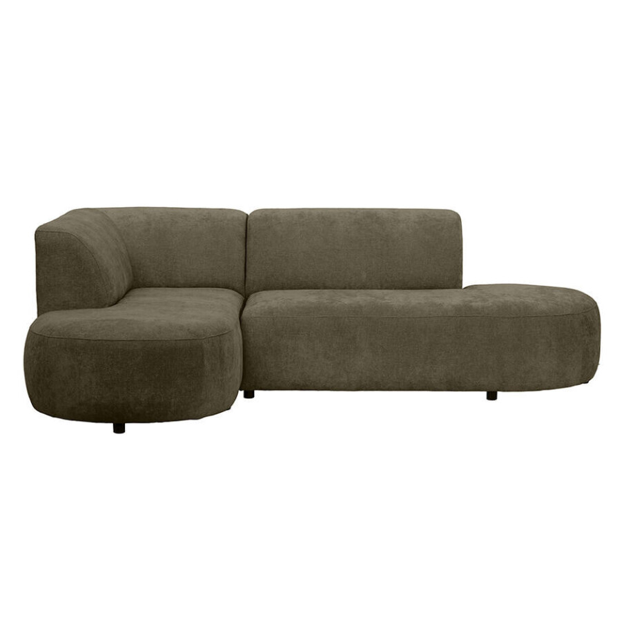 Leen Bakker - Hoekbank Luna Links - Rebel - Stof - Groen - 170x260x80 Cm afbeelding 1