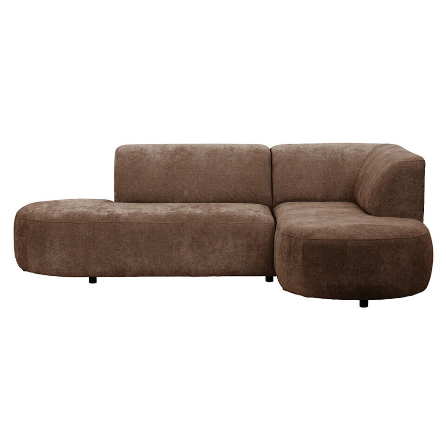 Leen Bakker - Hoekbank Luna Rechts - Rebel - Terra - Stof - Bruin - 170x260x80 Cm afbeelding 1