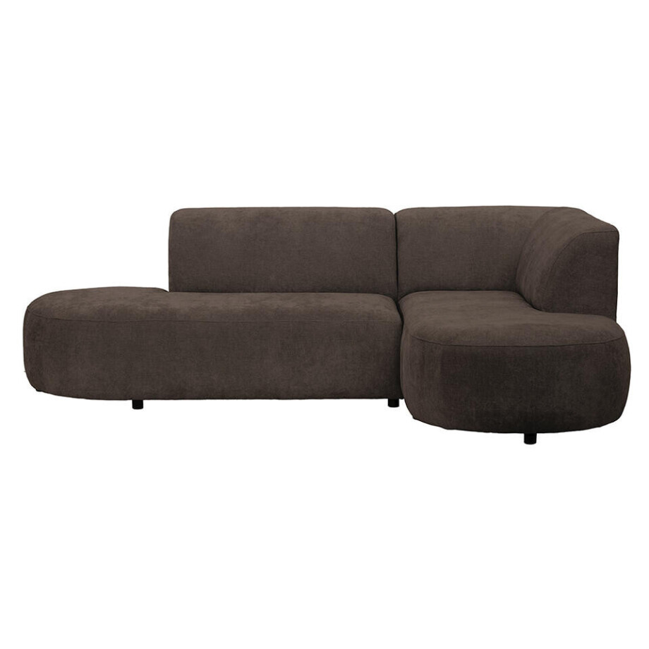 Leen Bakker - Hoekbank Luna Rechts - Rebel - Stof - Bruin - 170x260x80 Cm afbeelding 1