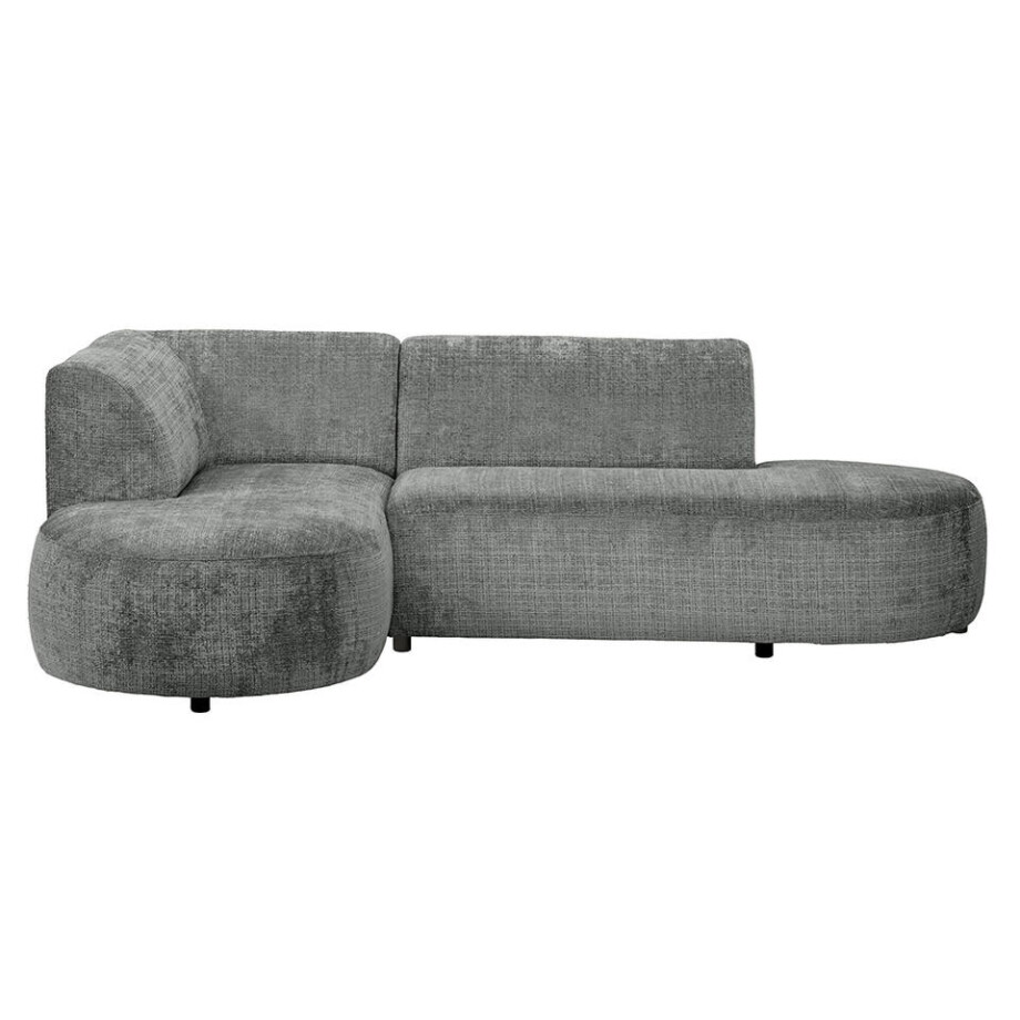 Leen Bakker - Hoekbank Luna Links - Cremona - Stof - Grijs - 170x260x80 Cm afbeelding 1