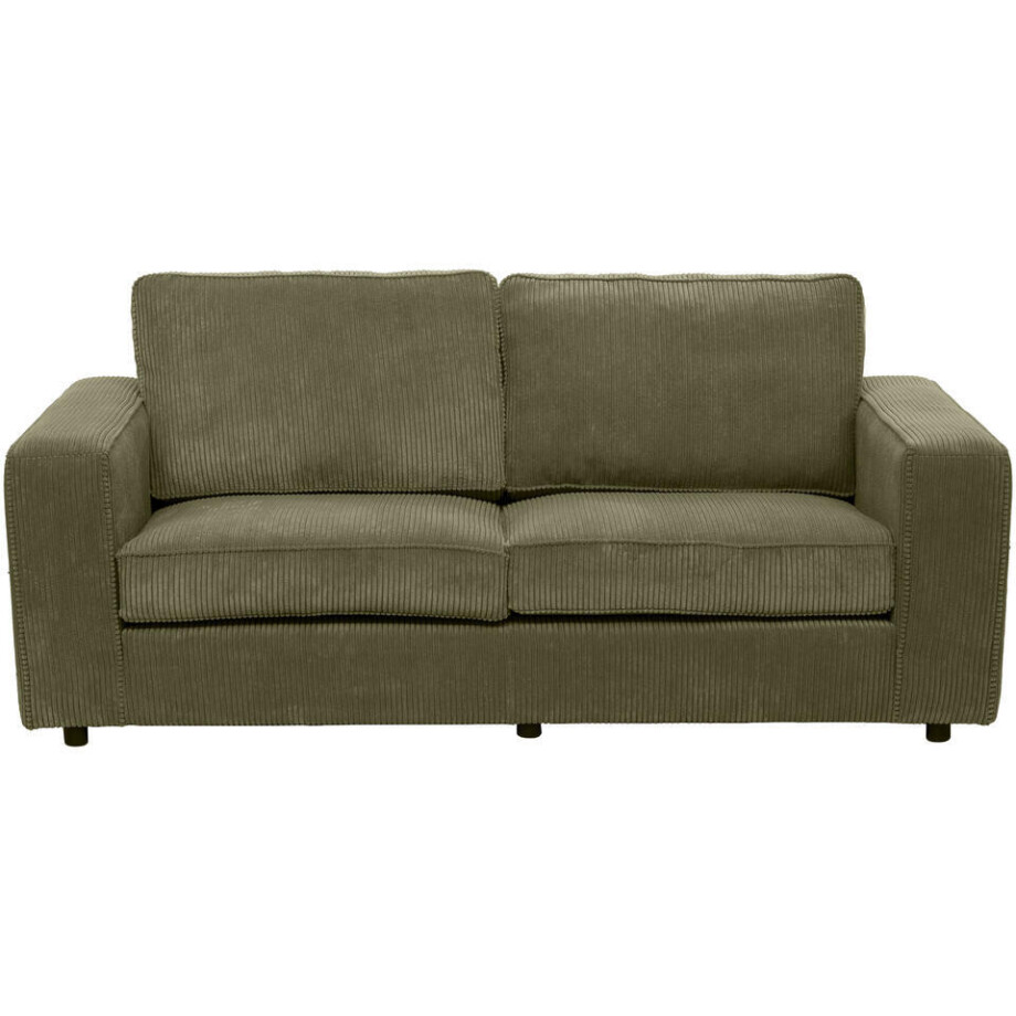Leen Bakker - Bank Stuttgart 3-zits - Olijf - Stof - Groen - 94x195x80 Cm afbeelding 1