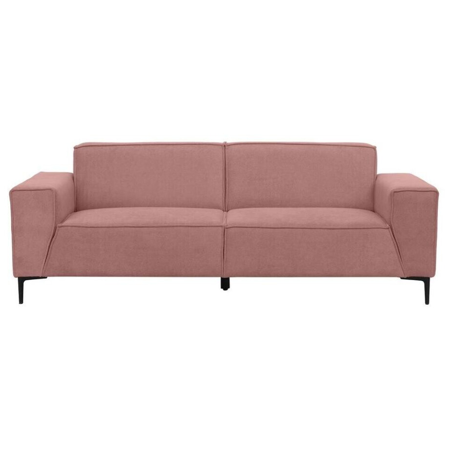 Leen Bakker - Bank Romy 3-zits - Curio - Stof - Roze - 90x220x78 Cm Leen Bakker - Bank Romy 3-zits - Curio - Stof - Roze - 90x220x78 Cm afbeelding 1