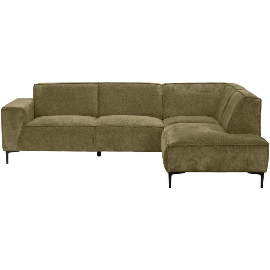 20% korting - Leen Bakker - Hoekbank Romy Rechts - Egon - Stof - Groen - 195x260x78 Cm afbeelding 1