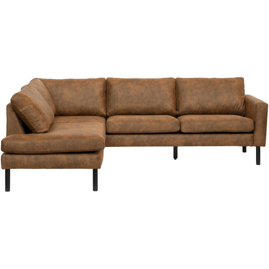 Leen Bakker - Hoekbank Collin Links - Cognac - Stof - Bruin - 195x247x81 Cm Leen Bakker - Hoekbank Collin Links - Cognac - Stof - Bruin - 195x247x81 Cm afbeelding 1