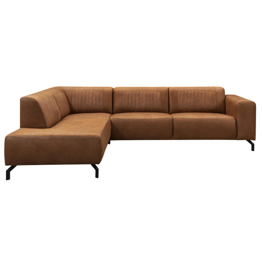 Leen Bakker - Hoekbank Otis Links - Kastanje - Microleer - Bruin - 210x276x77 Cm afbeelding 1