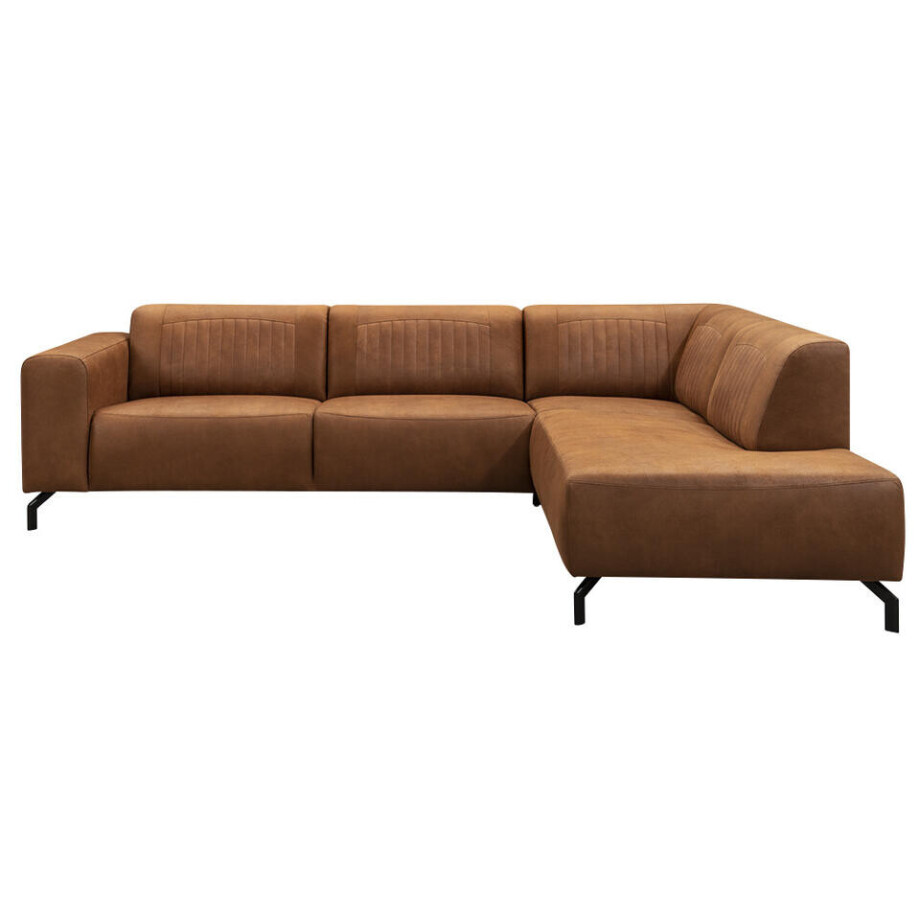 Leen Bakker - Hoekbank Otis Rechts - Kastanje - Microleer - Bruin - 210x276x77 Cm afbeelding 1