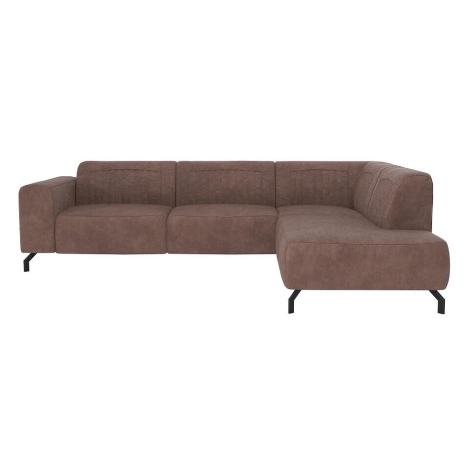 Leen Bakker - Hoekbank Otis Rechts - Koffie - Microleer - Bruin - 210x276x77 Cm afbeelding 1