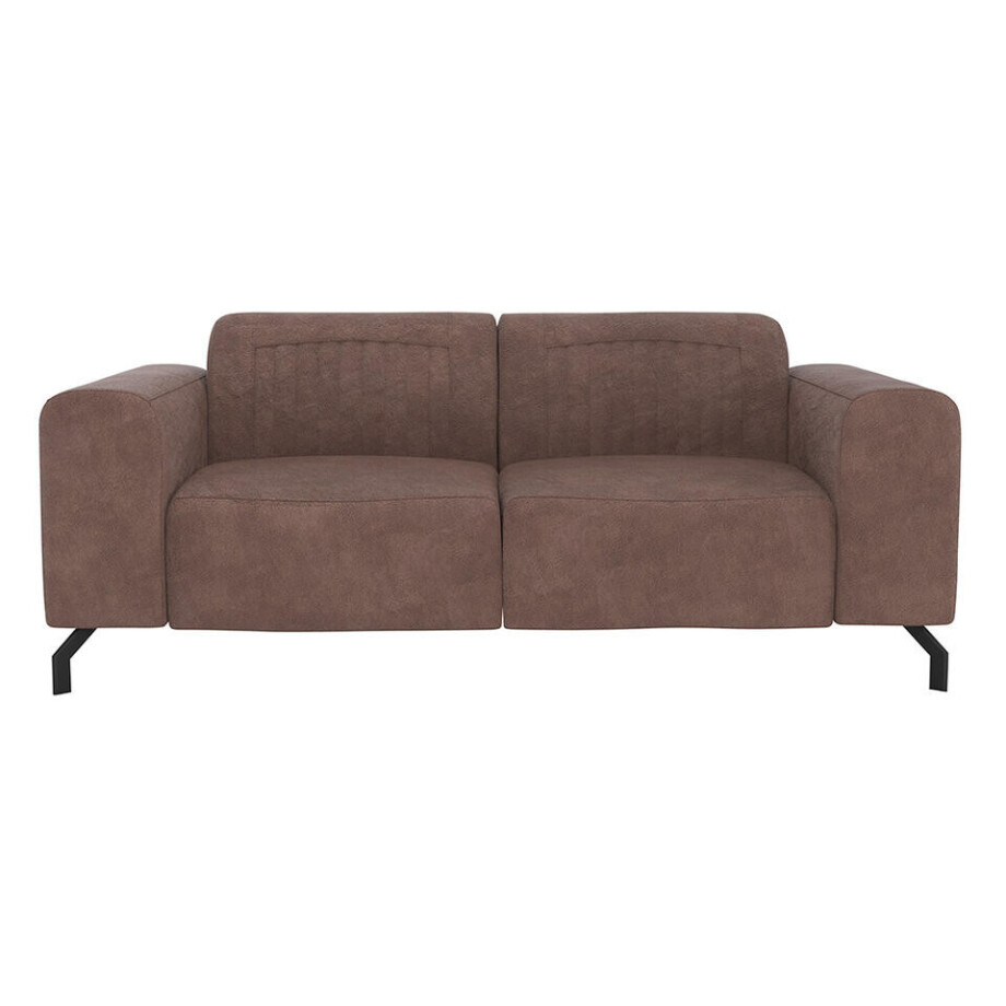 Leen Bakker - Bank Otis 2-zits - Koffie - Microleer - Bruin - 94x190x77 Cm Leen Bakker - Bank Otis 2-zits - Koffie - Microleer - Bruin - 94x190x77 Cm afbeelding 1