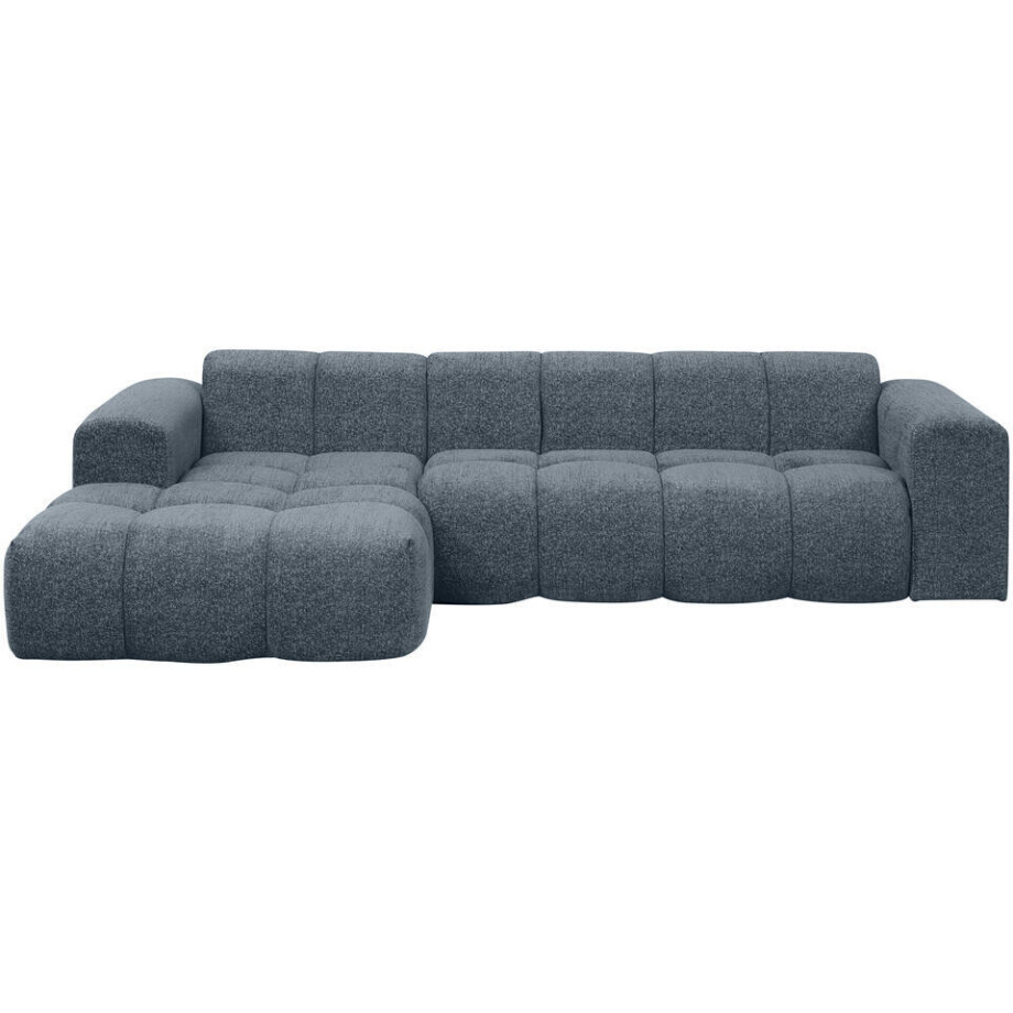 Leen Bakker - Hoekbank Beau Links - Raven - Donker - Stof - Blauw - 163x290x69.5 Cm Leen Bakker - Hoekbank Beau Links - Raven - Donker - Stof - Blauw - 163x290x69.5 Cm afbeelding 1