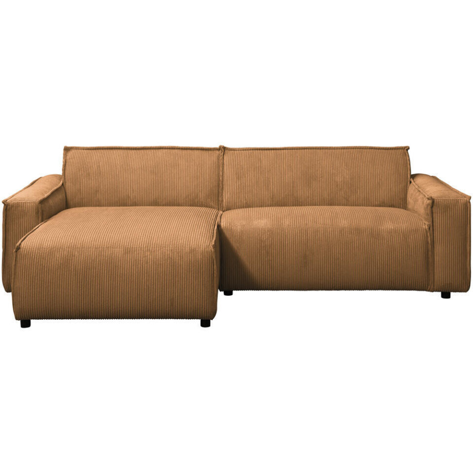 Leen Bakker - Hoekbank Brooklyn Met Chaise Longue Links - Soop - Terra - Stof - Bruin#Oranje - 158x225x76 Cm afbeelding 1
