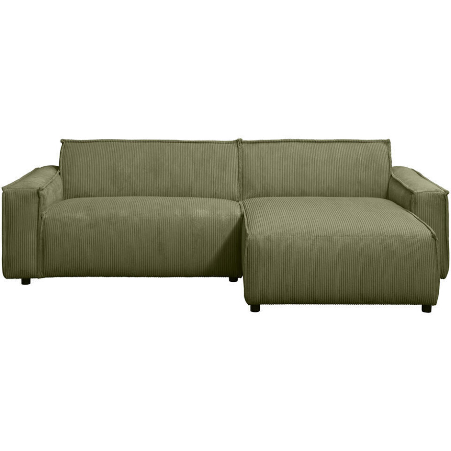 Leen Bakker - Hoekbank Brooklyn Met Chaise Longue Rechts - Soop - Stof - Groen - 158x225x76 Cm afbeelding 1