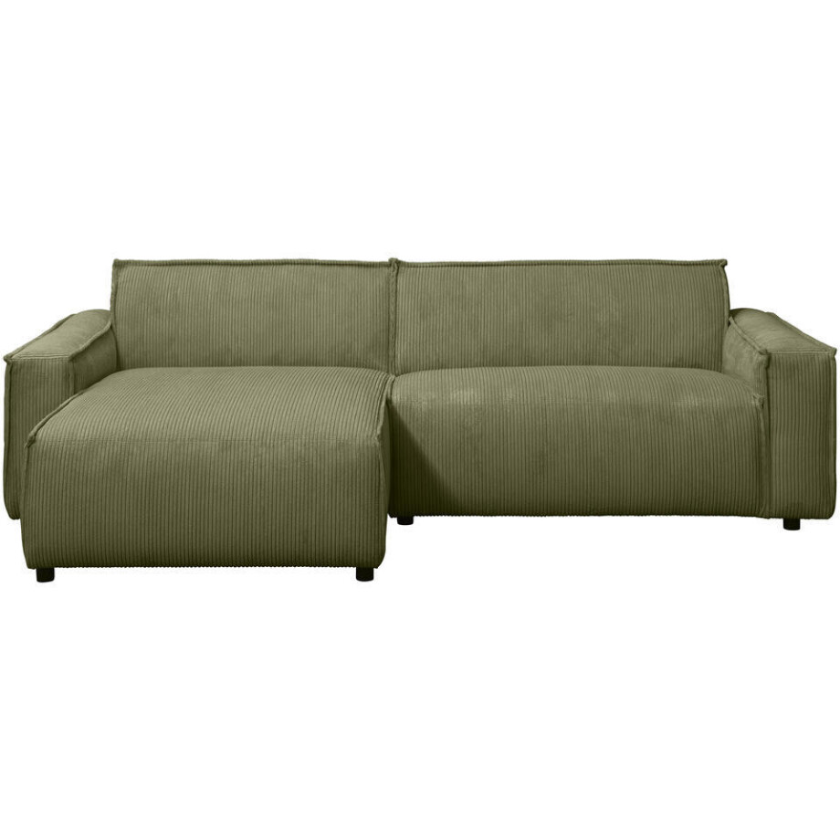 Leen Bakker - Hoekbank Brooklyn Met Chaise Longue Links - Soop - Stof - Groen - 158x225x76 Cm afbeelding 1