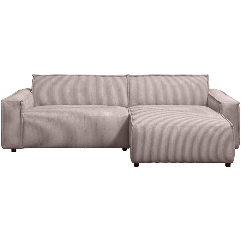 Leen Bakker - Hoekbank Brooklyn Met Chaise Longue Rechts - Soop - Stof - Roze - 158x225x76 Cm afbeelding 1