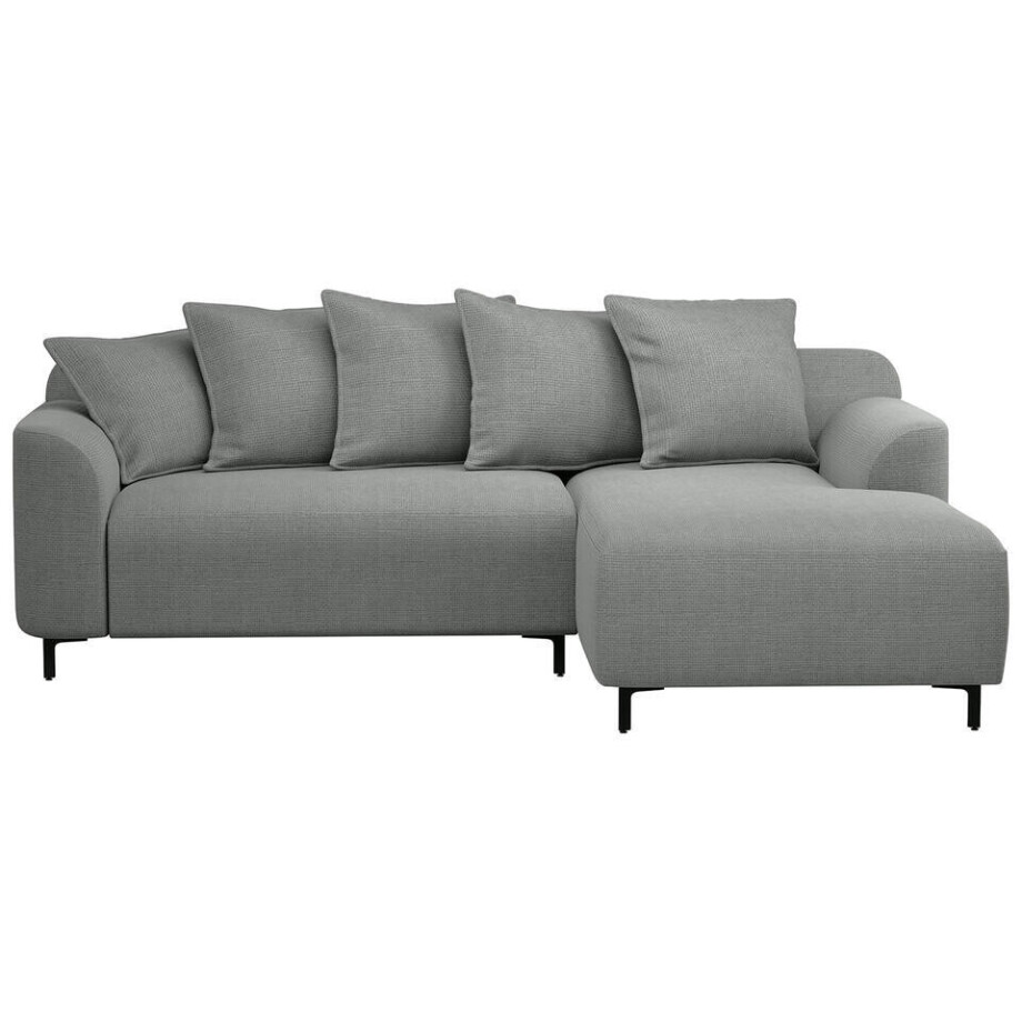 Leen Bakker - Bank Elsa Met Chaise Longue Rechts - Eden - Grijs - Stof - 177x246x84 Cm afbeelding 