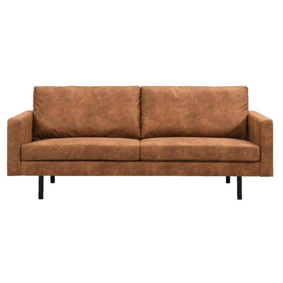 Leen Bakker - Bank Collin 2,5-zits - Cognac - Lederlook - Bruin - 210x88x88 Cm Leen Bakker - Bank Collin 2,5-zits - Cognac - Lederlook - Bruin - 210x88x88 Cm afbeelding 1