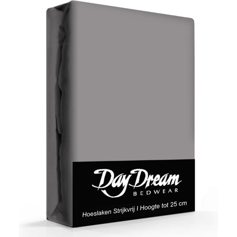 Day Dream hoeslaken - strijkvrij - katoen - 160 x 200 - Antraciet afbeelding 1