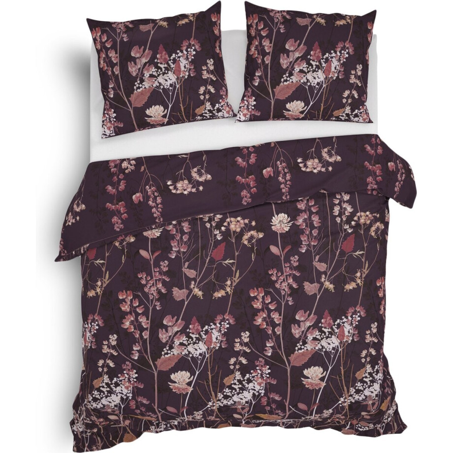 Heckett & Lane Revi Dekbedovertrek - Flanel - Lits-jumeaux - 260x200/220 cm - Raisin Red afbeelding 1