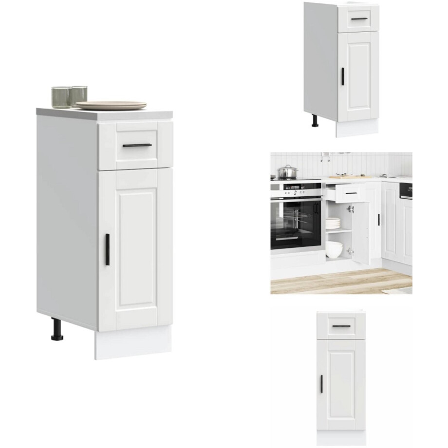 vidaXL Keuken Onderkast - Keuken Onderkasten - Spoelbak Onderkast - Gootsteen Onderkast - Keuken onderkast Porto bewerkt hout wit afbeelding 1