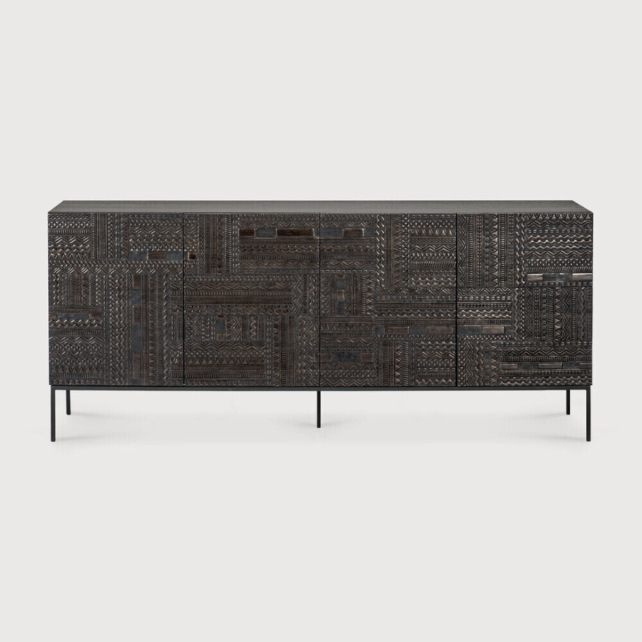 Ethnicraft Dressoir 'Tabwa' Gevernist Teakhout, 200cm Ethnicraft Dressoir 'Tabwa' Gevernist Teakhout, 200cm afbeelding 1