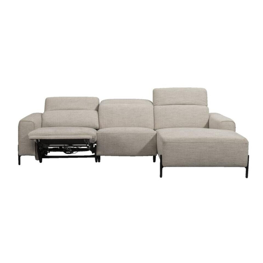 Leen Bakker - Hoekbank Dave Rechts - Elektrisch Verstelbaar - Licht - Stof - Grijs - 172x275x79 Cm Leen Bakker - Hoekbank Dave Rechts - Elektrisch Verstelbaar - Licht - Stof - Grijs - 172x275x79 Cm afbeelding 1