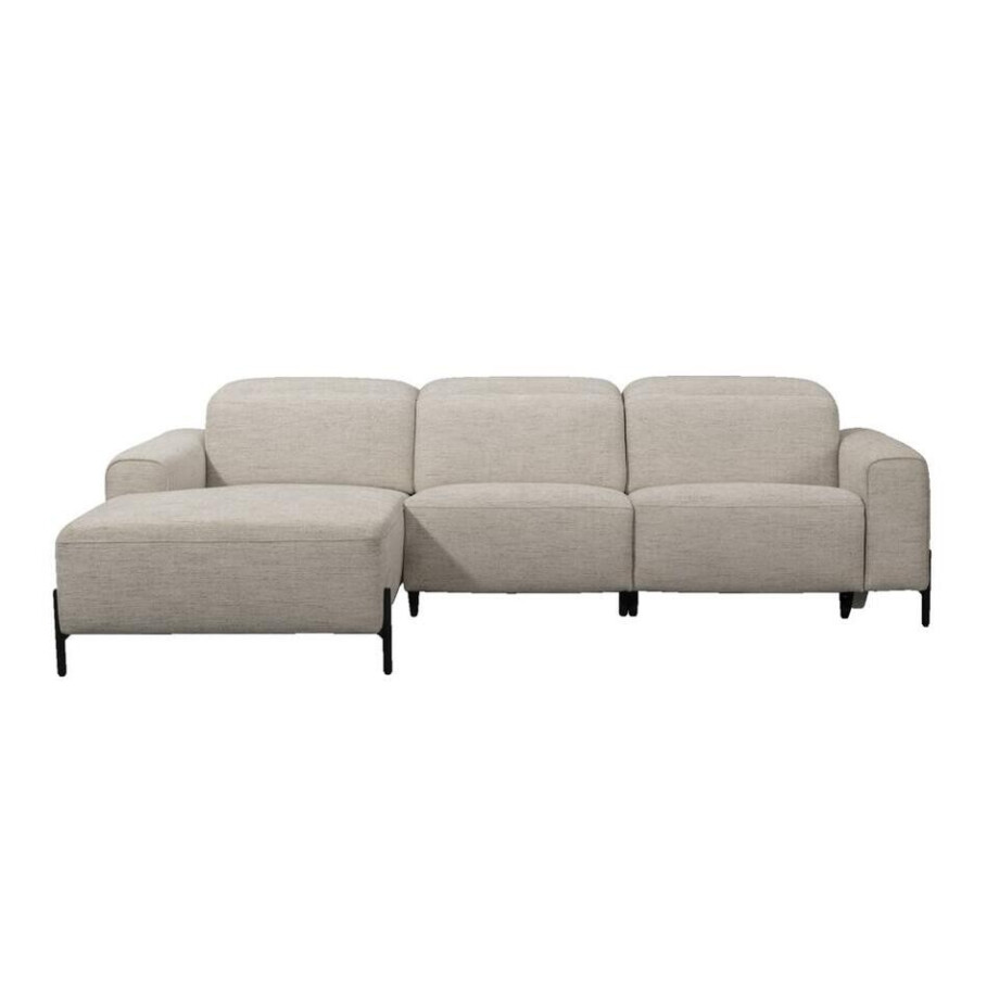 Leen Bakker - Hoekbank Dave Links - Elektrisch Verstelbaar - Pure - Licht - Stof - Grijs - 172x275x79 Cm afbeelding 1