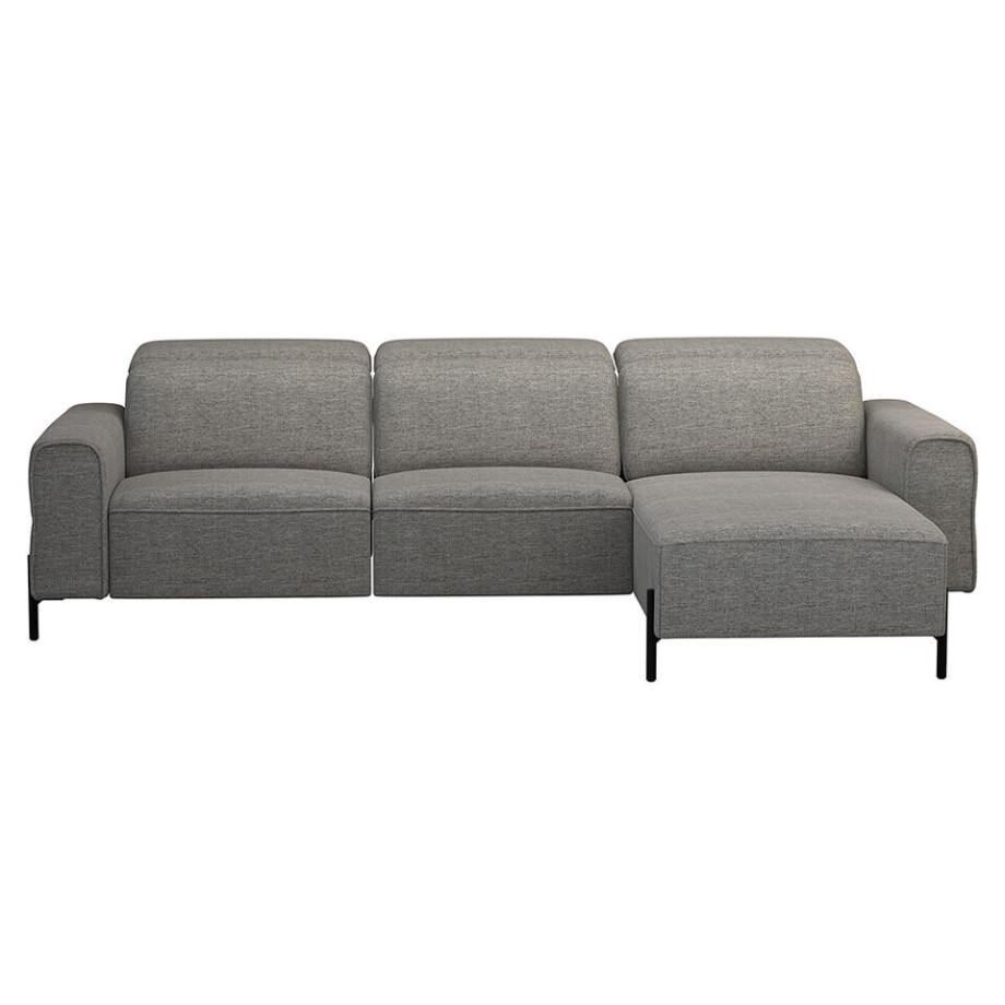 Leen Bakker - Hoekbank Dave Rechts - Elektrisch Verstelbaar - Pure - Stof - Grijs - 172x275x79 Cm afbeelding 1
