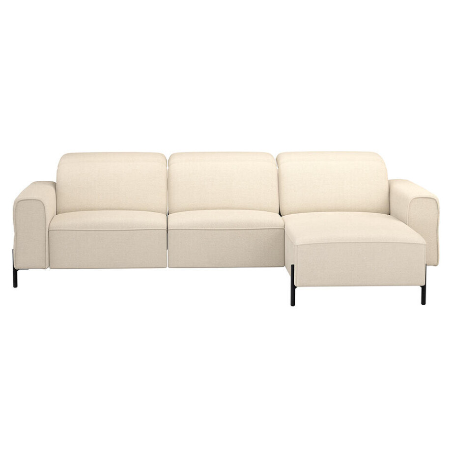 Leen Bakker - Hoekbank Dave Rechts - Elektrisch Verstelbaar - Stof - Crème - 172x275x79 Cm afbeelding 1