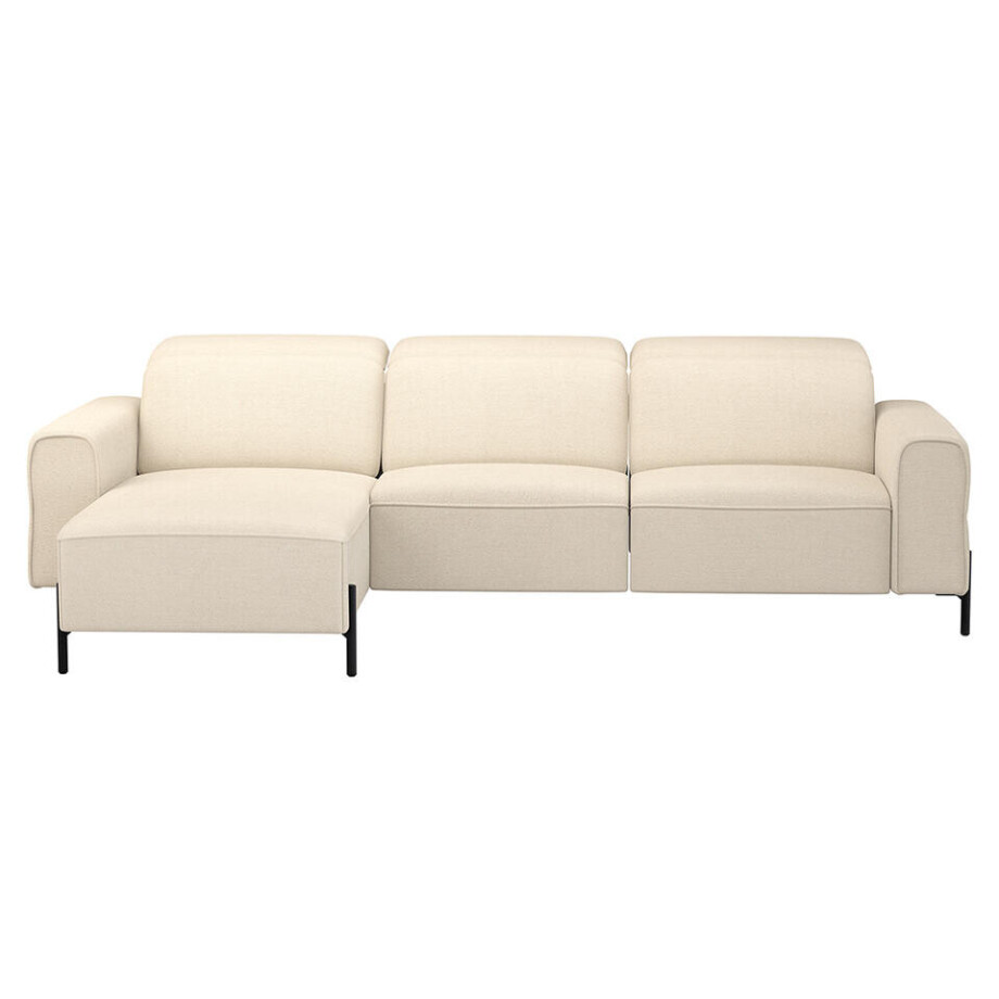 Leen Bakker - Hoekbank Dave Links - Elektrisch Verstelbaar - Stof - Crème - 172x275x79 Cm Leen Bakker - Hoekbank Dave Links - Elektrisch Verstelbaar - Stof - Crème - 172x275x79 Cm afbeelding 1