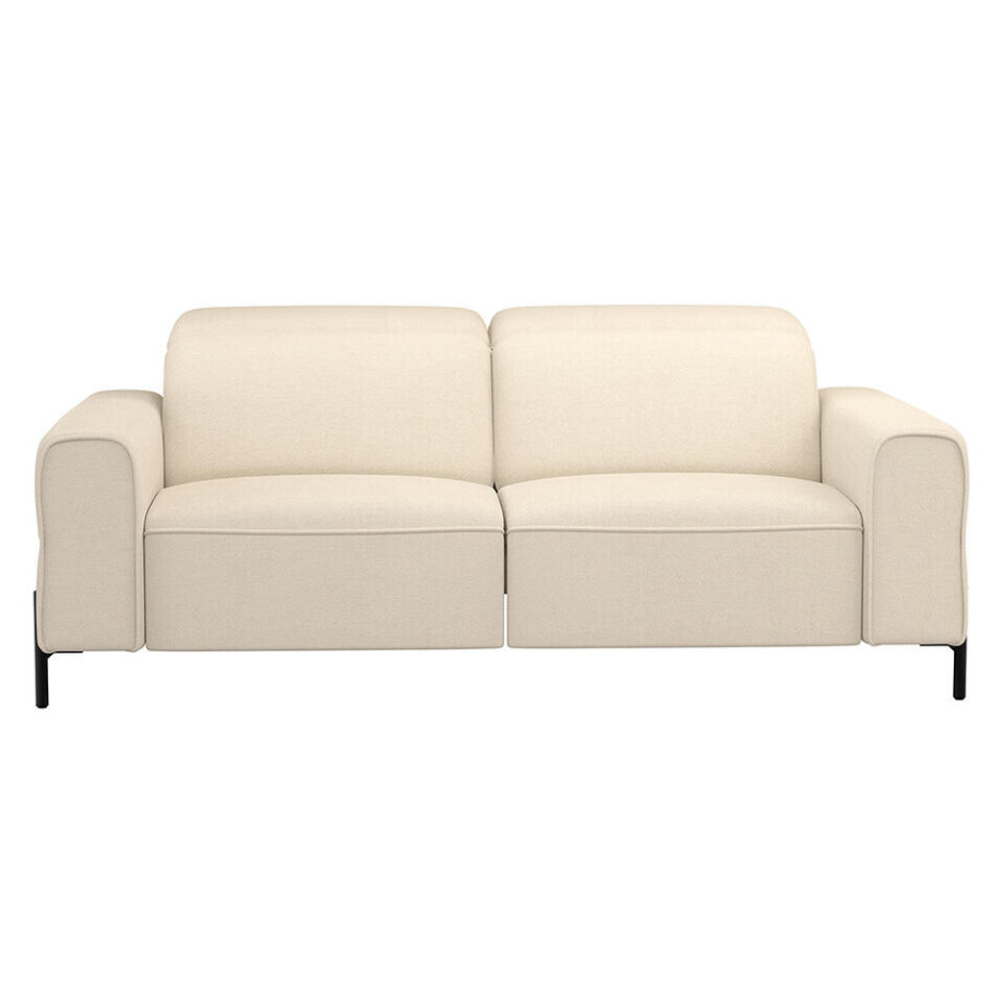 Leen Bakker - Bank Dave 3-zits - Elektrisch Verstelbaar - Stof - Crème - 105x198x79 Cm Leen Bakker - Bank Dave 3-zits - Elektrisch Verstelbaar - Stof - Crème - 105x198x79 Cm afbeelding 1