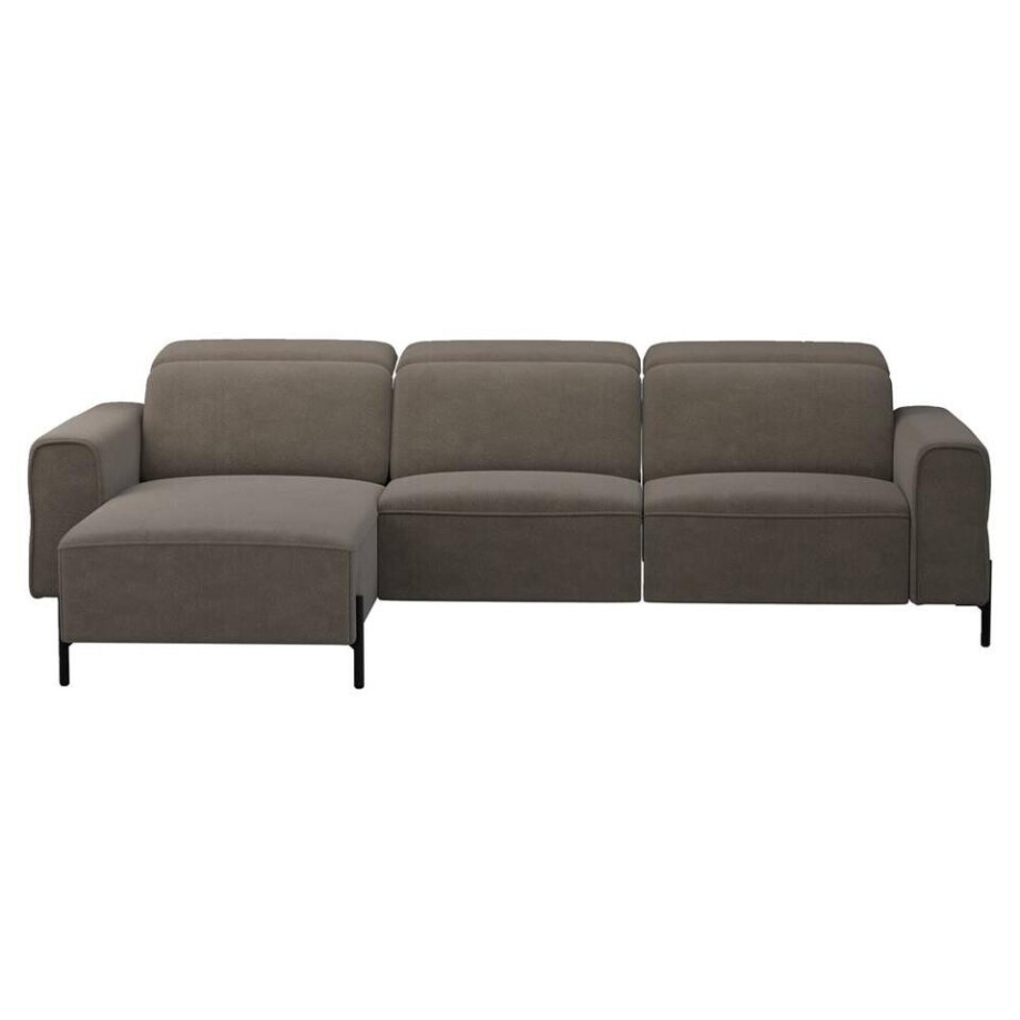 Leen Bakker - Hoekbank Dave Links - Elektrisch Verstelbaar - Billy Joe - Stof - Grijs - 172x275x79 Cm afbeelding 1