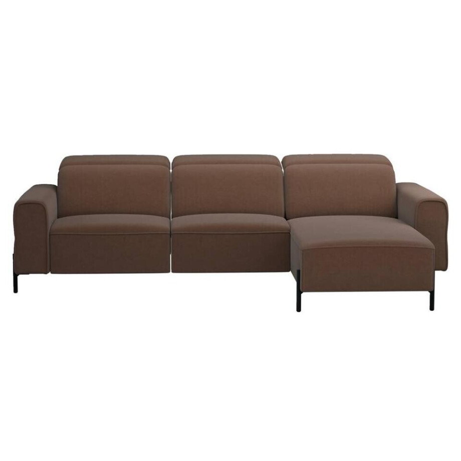 Leen Bakker - Hoekbank Dave Rechts - Elektrisch Verstelbaar - Billy Joe - Cognac - Stof - Bruin - 172x275x79 Cm Leen Bakker - Hoekbank Dave Rechts - Elektrisch Verstelbaar - Billy Joe - Cognac - Stof - Bruin - 172x275x79 Cm afbeelding 1