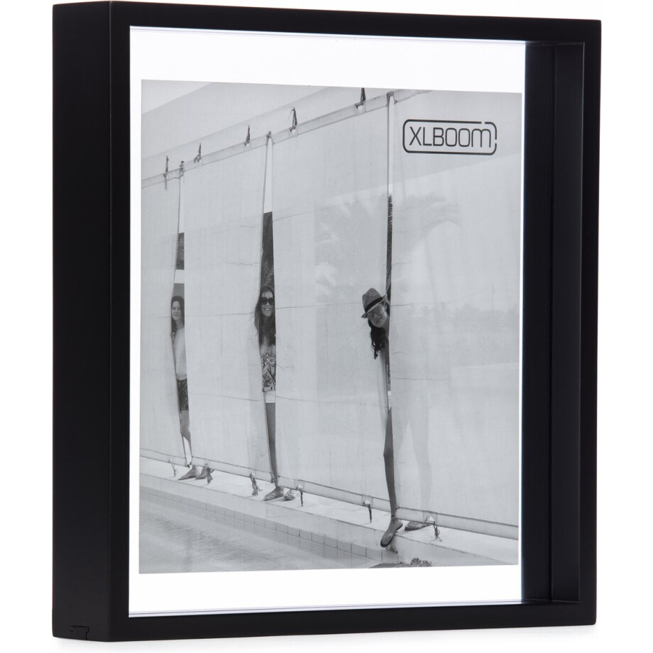 XLBoom Floating Box Fotolijst Zwart 32x32cm - Zwevend houten frame met glas - Verkrijgbaar in wit, lichtbruin, donkerbruin en zwart – Tijdloze design fotolijst voor modern wonen afbeelding 1